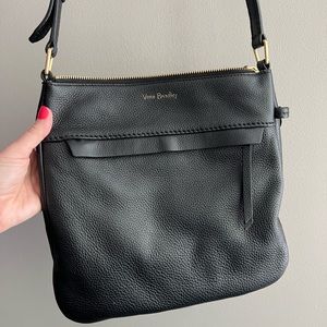 Gorgeous Vera Bradley Black Leather Crossbody Purse